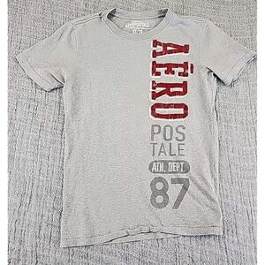 Aeropostale Womens XS Gray T-Shirt Top Crew Neck Shirt Single Stitch Vintage